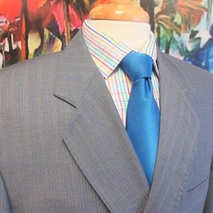 44 R- BERNARDO 100% WOOL SPORT COAT GRAY STRIPE
